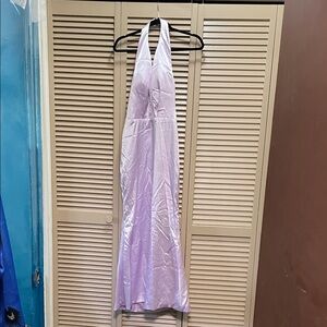 Elegant Lavender Halter Dress